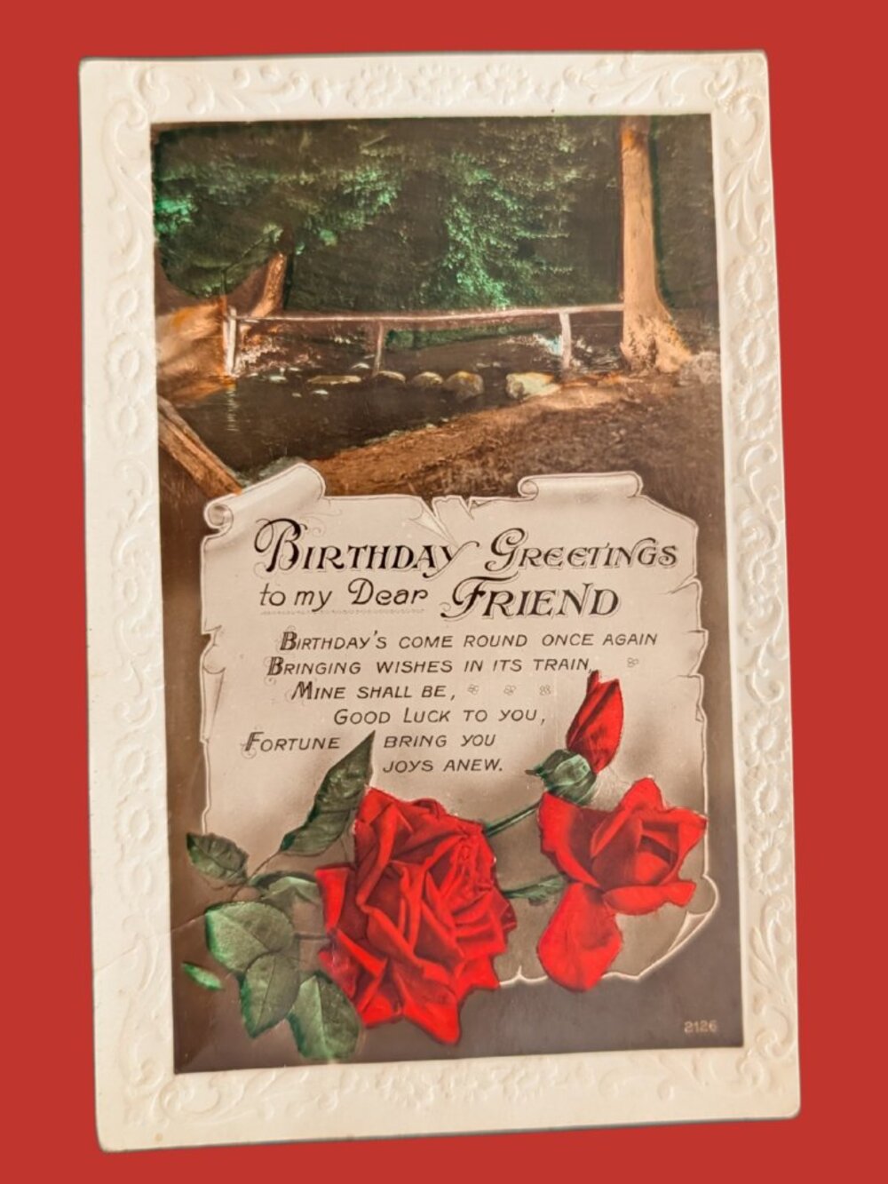 POSTCARD SALE 10/$20 Postmarked Embossed RPPC Cottagecore Birthday Postcard